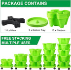 Umigy 2 Set 5 Tier Stackable Planters Vertical Garden Planters - Image 3