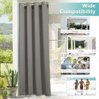 NICETOWN Outdoor Curtain Panel for Patio Waterproof, Rustproof Silver Grommet - Image 5