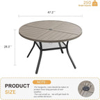 VICLLAX Round Patio Table with Adjustable Umbrella Hole - Image 3