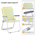 VINGLI Patio Lawn Webbed Folding Chairs Outdoor Beach Portable Camping Chair - Image 4