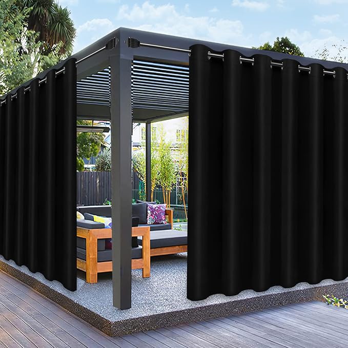 PureFit Outdoor Curtains for Patio Waterproof Weatherproof, UV and Fade by PureFit