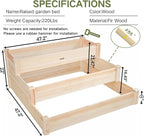 3-Tier Raised Garden Bed with Fabric Liner, Wood Elevated Planter Box with - Image 4