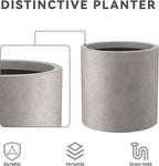 Kante 9.8" Dia Round Concrete Planter, Modern Style Large Cylindrical Plant Pot - Image 7