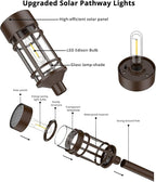 Solar Pathway Lights Outdoor Solar Lights 8 Pack Metal & Glass Design - Image 6