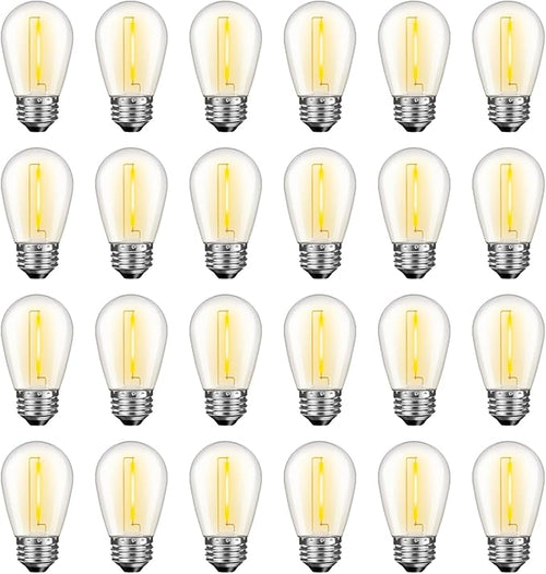24 Pack LED S14 Replacement Light Bulbs, Waterproof 1W Vintage Edison Bulbs by GvvooHome