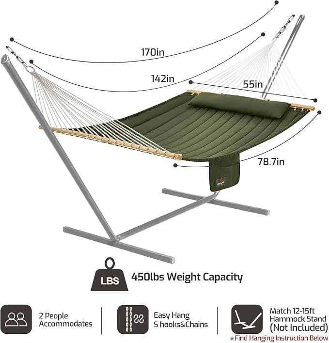 Double Quilted Fabric Hammock - Image 6