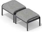 HOMREST Metal Outdoor Ottoman, 3-Piece Aluminum Footstool w/Removable Cushion - Image 3