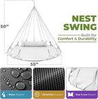 Sorbus 56" Stylish Hanging Swing Nest - Image 3