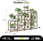 Bamworld Plant Stands with Grow Light Indoor 4 Sets Plant Shelves Outdoor - Image 2