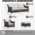 Joyside Wicker Patio Furniture Sets, 6 Pieces Upgraded Large Size Outdoor - Image 2