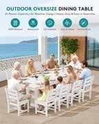 SERWALL Outdoor Dining Table, All Weather HDPE Outdoor Furniture - Image 8
