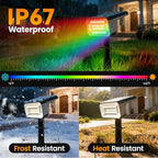 Fabrito Color Changing Solar Spot Lights Outdoor 10 Pack, Auto On/Off RGB - Image 4