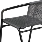 Flash Furniture Lila 2 Pack Gray Rattan Indoor-Outdoor Restaurant Stack Chair - Image 12