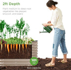 Best Choice Products 4x2x2ft Outdoor Metal Raised Garden Bed, Oval Deep Root - Image 2