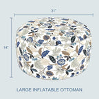 LVTXIII Indoor/Outdoor Extra Large Inflatable Ottoman Pouf D31 x H14 Inch - Image 3