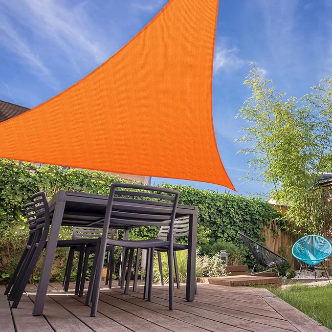 E&K Sunrise 9' x 9' x 9' Sun Shade Sail Triangle Canopy Shade Cover UV Block - Image 7
