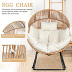 Vongrasig Wicker Rocking Egg Chair PE Rattan - Image 4