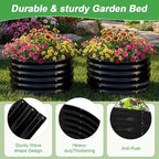 AHEONLAR 2 Pack 2x2x1.5ft Round Galvanized Raised Garden Bed Outdoor Metal - Image 6