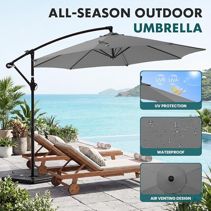 OLIXIS 9.7FT Offset Patio Umbrella - Image 2