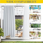 NICETOWN 2 Panels Outdoor Curtains Waterproof Pocket & Back Tab on Top & Bottom - Image 7