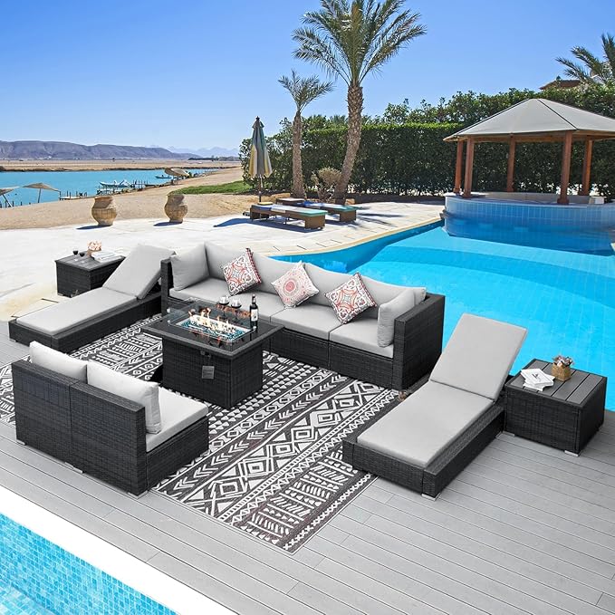 NICESOUL 11 Piece Outdoor Patio Furniture Set by NICESOUL
