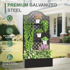 Metal Raised Garden Bed with Trellis & Privacy Screen - Image 3