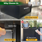 Black Steel Planter Box for Outdoor Plants 24" x 10" x 24" Metal Rectangular - Image 4