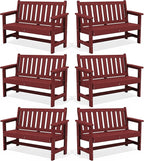 SERWALL Outdoor Bench, HDPE Outdoor Benches Weatherproof, 2-Person Garden Bench by SERWALL