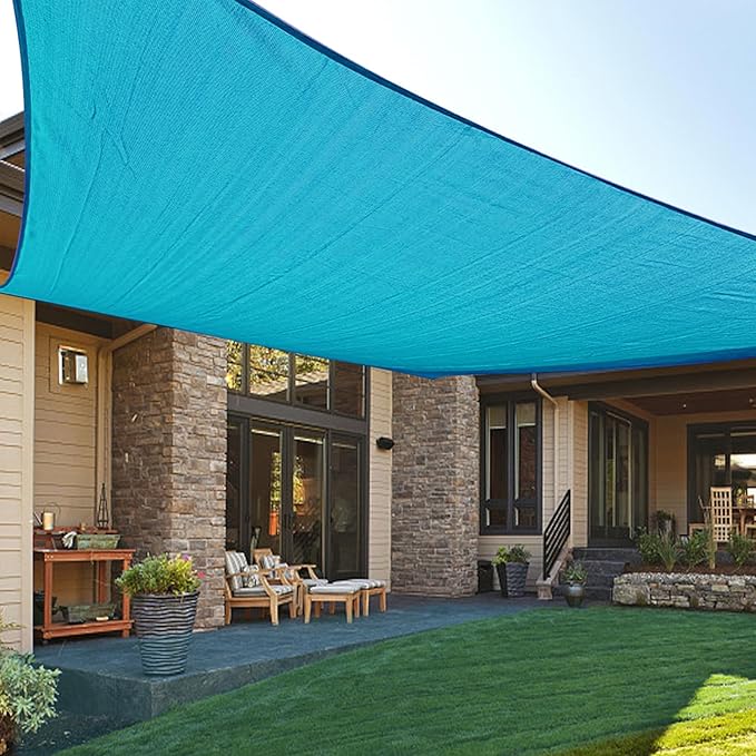 LOVE STORY Custom Size 6'x10' Turquoise Blue Sun Shade Sail Rectangle UV Block by LOVESTORY