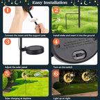Lewondr 2Pcs Ramadan Solar Lights, Ramadan Decorations Outdoor, Metal Yard - Image 6