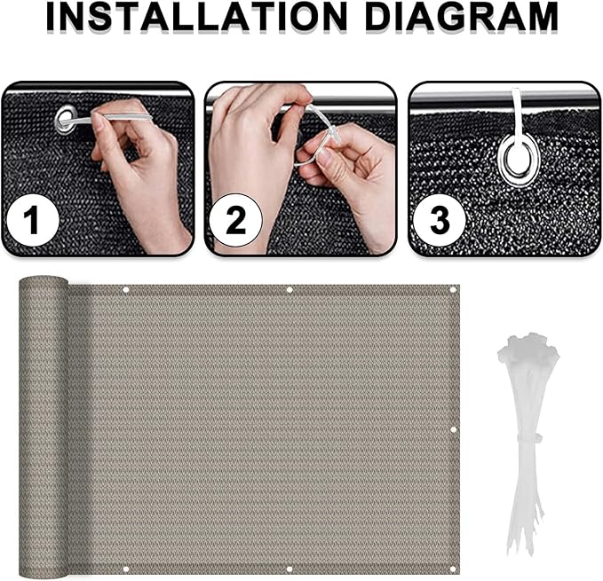 LOVE STORY Balcony Privacy Screen, 3.3'x19.7' Deck Shield Screen Fence Cover - Image 2