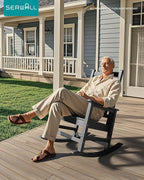 SERWALL Oversized Outdoor Rocking Chair Set of 4, HDPE Rocker - Image 2