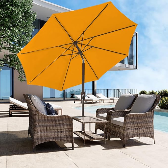 JEAREY 9FT Outdoor Patio Umbrella Outdoor Table Umbrellas - Image 4