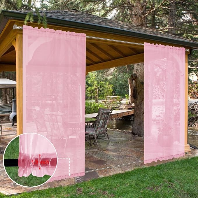 SpaceDresser Waterproof Outdoor Sheer Curtains - Image 8