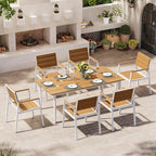 Outdoor Patio Dining Chairs Set of 2, 350LBS Capacity Aluminum Patio Dining - Image 6