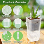 12 Pack Self Watering Pots Set for Indoor Plants, 2.5" Small Clear Self - Image 3