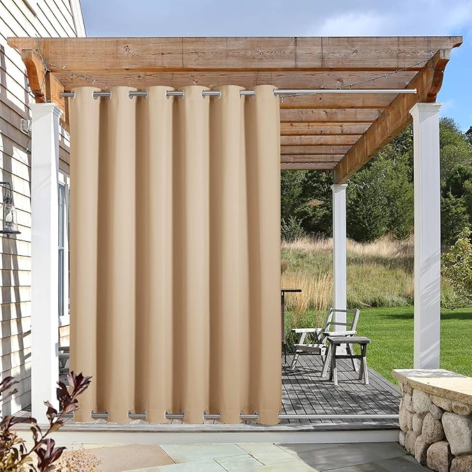 NICETOWN Outdoor Patio Curtain Windproof & Waterproof, Thermal Insulated Light by NICETOWN