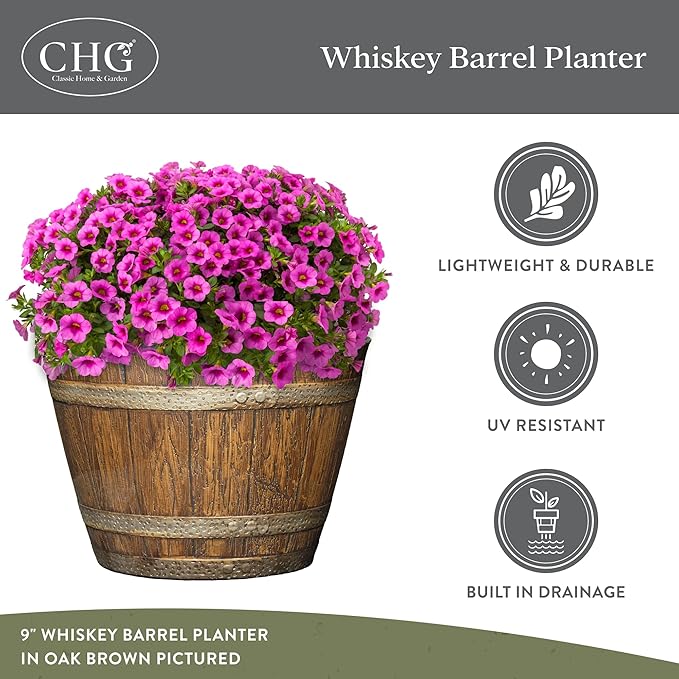 Classic Home and Garden Whiskey Barrel Planters - Image 4