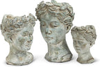 Abbott Collection Goddess Head Planter – Small Cement Indoor and Outdoor - Image 6