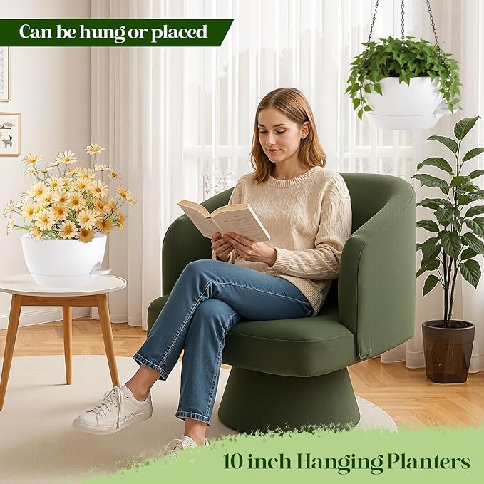 2 Pack 10 Inch Self Watering Hanging Planters - Image 5
