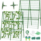 2 Packs Cucumber Trellis for Raised Beds, 31 X 47 Inch Adjustable Size A-Frame by LifeisLuck