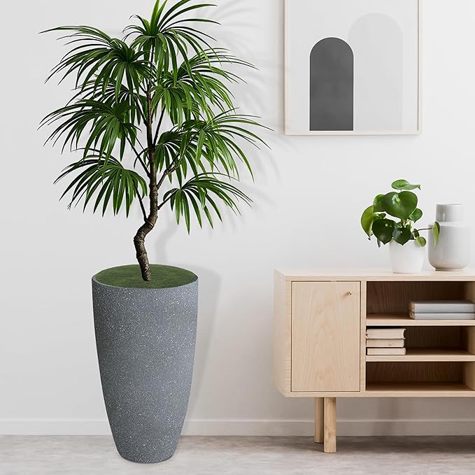 2 Packs 21 inch Tall Planter, Indoor Outdoor Round Planter - Image 2