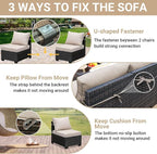 Jing's Villa 10-Piece Patio Furniture Set, All-Weather Outdoor Wicker Sectional - Image 5