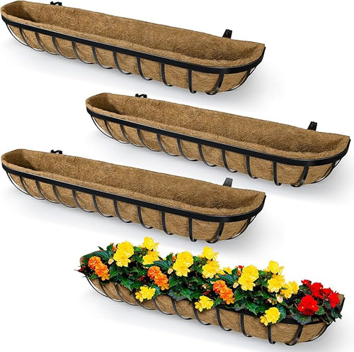 4 Pack 48 Inch Window Deck Railing Planter Boxes by BeapTcely