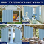 PureFit Outdoor Curtains for Patio Waterproof Weatherproof, UV and Fade - Image 5