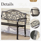 Sophia & William Outdoor Bench, Metal Garden Bench, Cast Iron Park Benches - Image 7