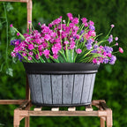Layhit 6 Pcs Wall Hanging Planters Outdoor Pot Planter Wine Barrel Planter - Image 6