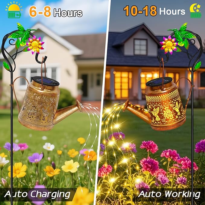 Solar Lights Outdoor Waterproof Garden Decor, Solar Watering Can Lights - Image 7