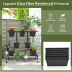 Giantex Rolling Raised Garden Bed w/ 7 Planter Boxes, Storage Baskets, Drainage - Image 8