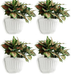 ORIMERC 4 Pack White Wall Planter Pots Vertical Living Wall Hanging Planters by OrimercGarden